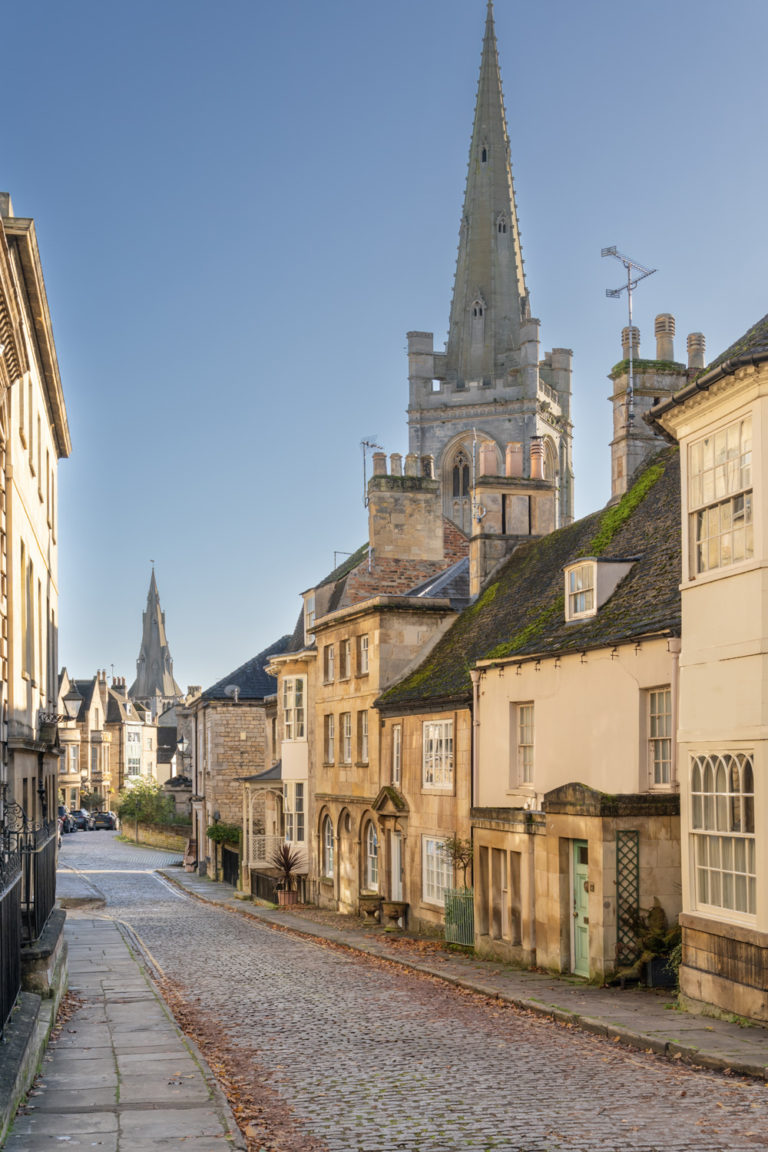A cobbled street in Stamford